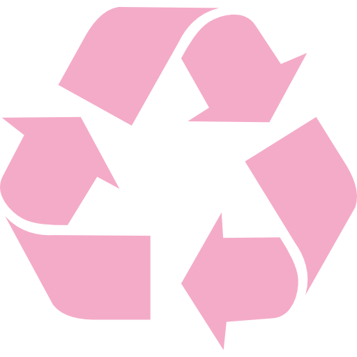 A pink recycling symbol is shown in this image.