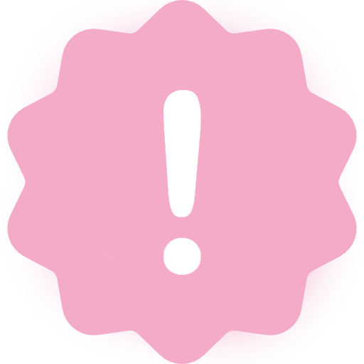 A pink exclamation point in the middle of a circle.